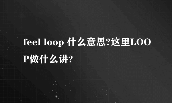 feel loop 什么意思?这里LOOP做什么讲?