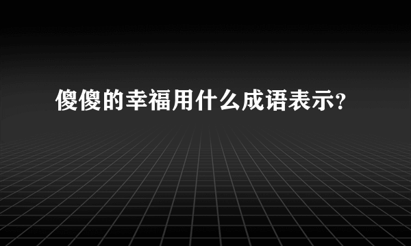 傻傻的幸福用什么成语表示？