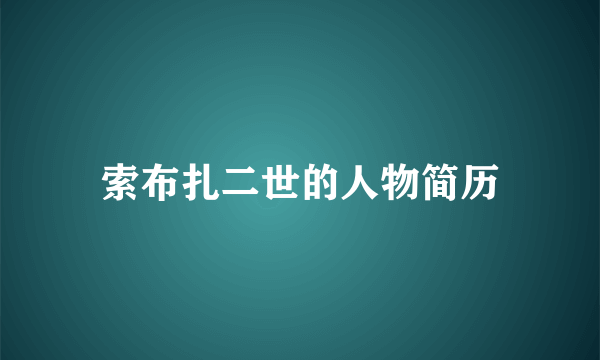 索布扎二世的人物简历