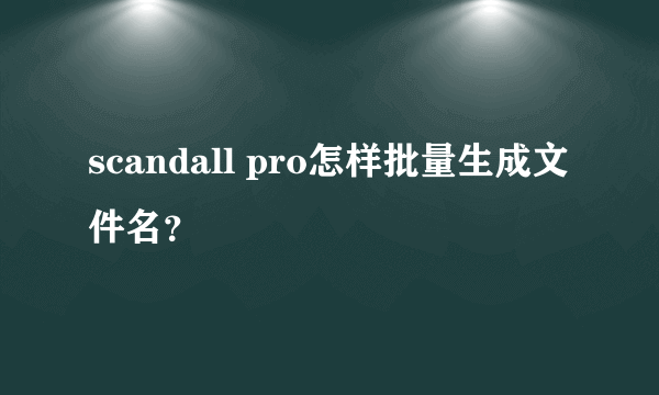 scandall pro怎样批量生成文件名？