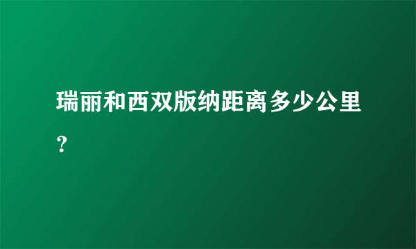 瑞丽和西双版纳距离多少公里？