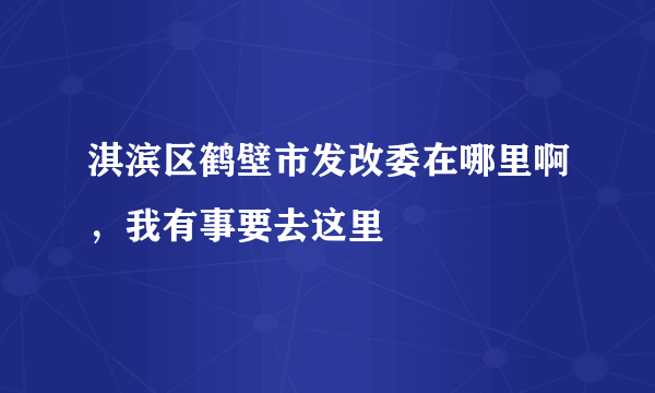 淇滨区鹤壁市发改委在哪里啊，我有事要去这里