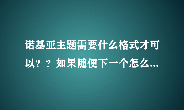 诺基亚主题需要什么格式才可以？？如果随便下一个怎么改格式后就可以使用了