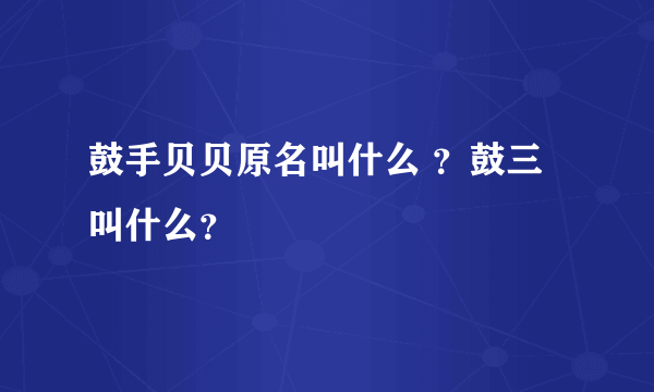 鼓手贝贝原名叫什么 ？鼓三叫什么？