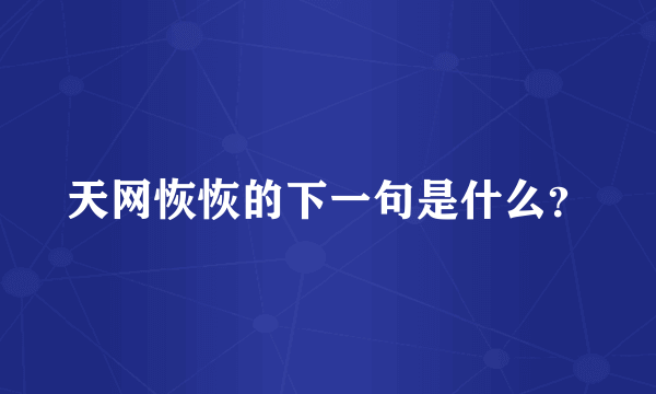 天网恢恢的下一句是什么？