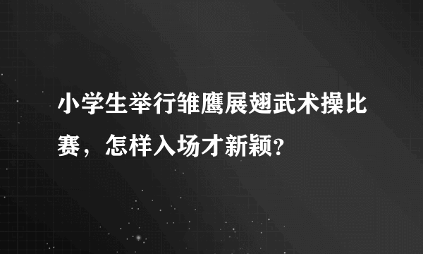 小学生举行雏鹰展翅武术操比赛，怎样入场才新颖？