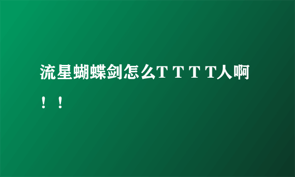 流星蝴蝶剑怎么T T T T人啊！！