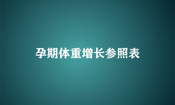 孕期体重增长参照表