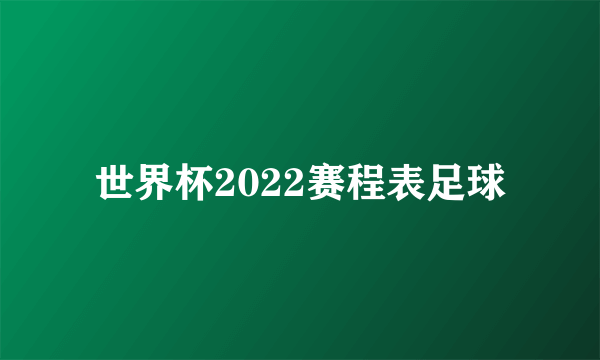 世界杯2022赛程表足球