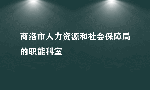 商洛市人力资源和社会保障局的职能科室