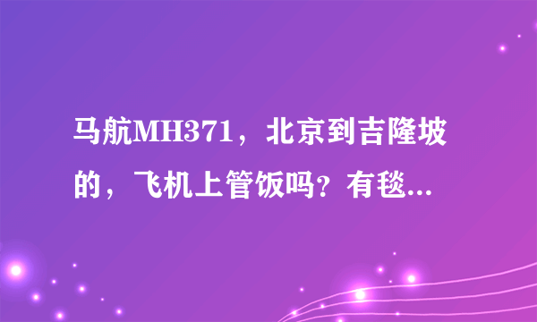 马航MH371，北京到吉隆坡的，飞机上管饭吗？有毯子眼罩吗？