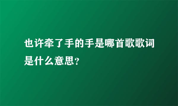 也许牵了手的手是哪首歌歌词是什么意思？