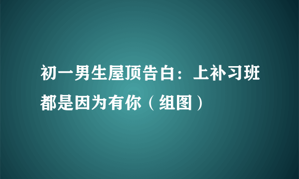 初一男生屋顶告白：上补习班都是因为有你（组图）