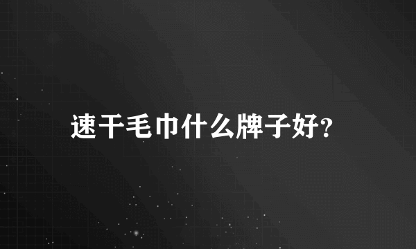 速干毛巾什么牌子好？