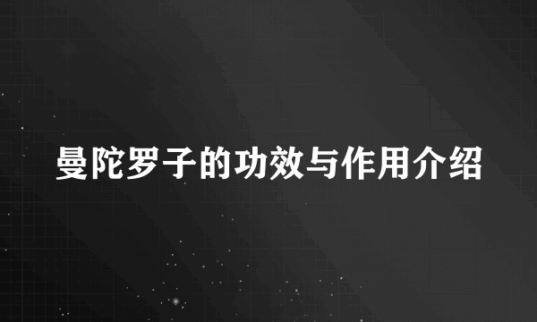 曼陀罗子的功效与作用介绍