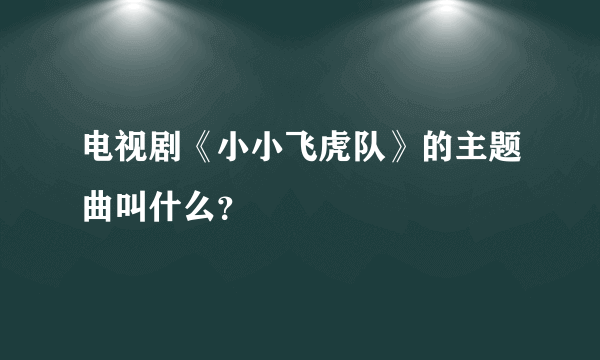 电视剧《小小飞虎队》的主题曲叫什么？