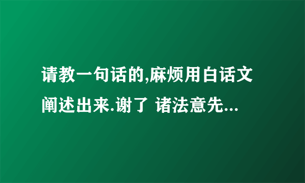 请教一句话的,麻烦用白话文阐述出来.谢了 诸法意先导,意主意造作.若以染污意,或语或行业,是则苦随彼,如轮随兽足. 若以清净意,或语或行业,是则乐随彼,如影不离形.