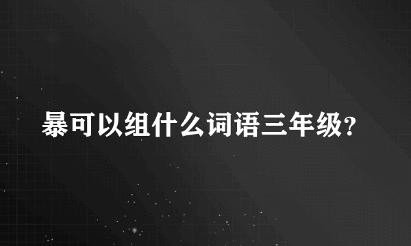 暴可以组什么词语三年级？