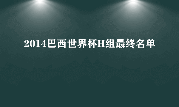 2014巴西世界杯H组最终名单