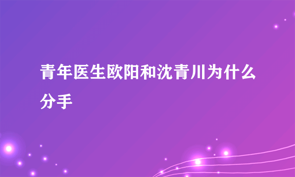 青年医生欧阳和沈青川为什么分手