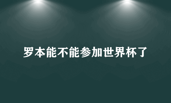 罗本能不能参加世界杯了