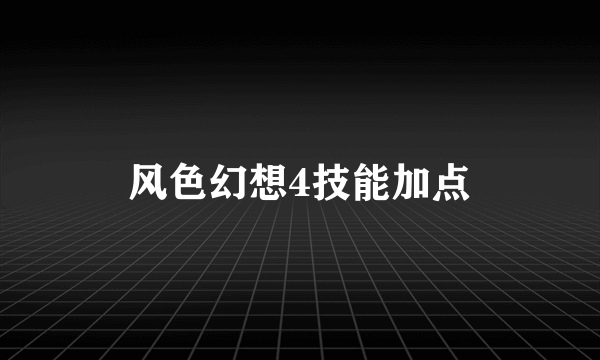 风色幻想4技能加点