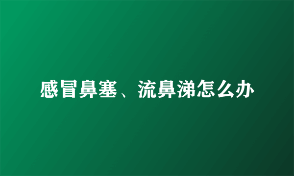 感冒鼻塞、流鼻涕怎么办