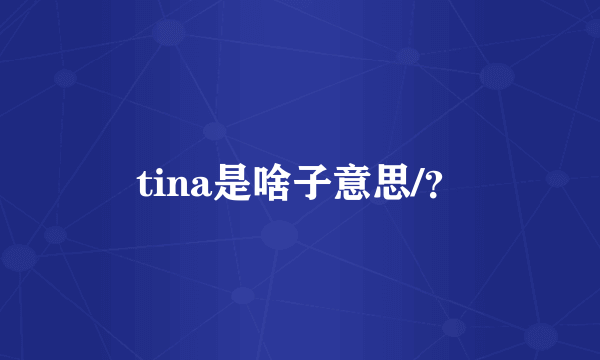 tina是啥子意思/？