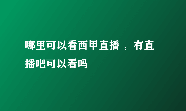 哪里可以看西甲直播 ，有直播吧可以看吗