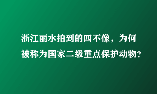 浙江丽水拍到的四不像，为何被称为国家二级重点保护动物？