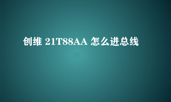 创维 21T88AA 怎么进总线