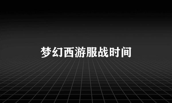 梦幻西游服战时间