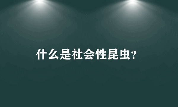 什么是社会性昆虫？