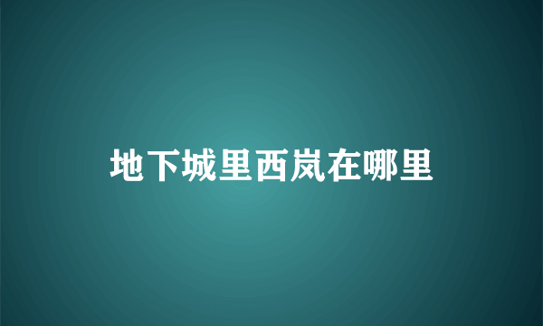 地下城里西岚在哪里