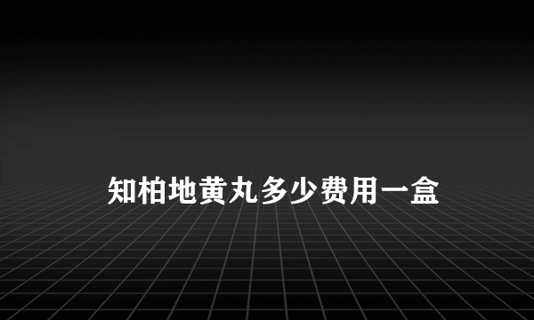 
    知柏地黄丸多少费用一盒
  