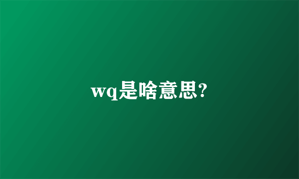 wq是啥意思?