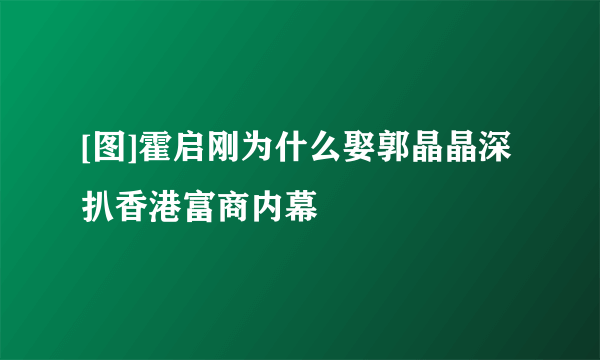 [图]霍启刚为什么娶郭晶晶深扒香港富商内幕