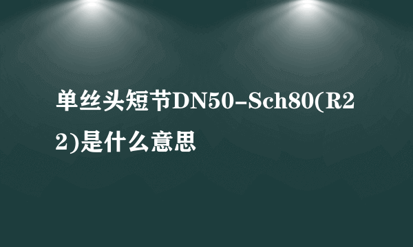 单丝头短节DN50-Sch80(R22)是什么意思