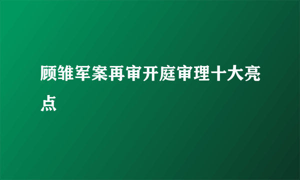 顾雏军案再审开庭审理十大亮点