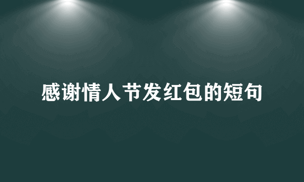 感谢情人节发红包的短句