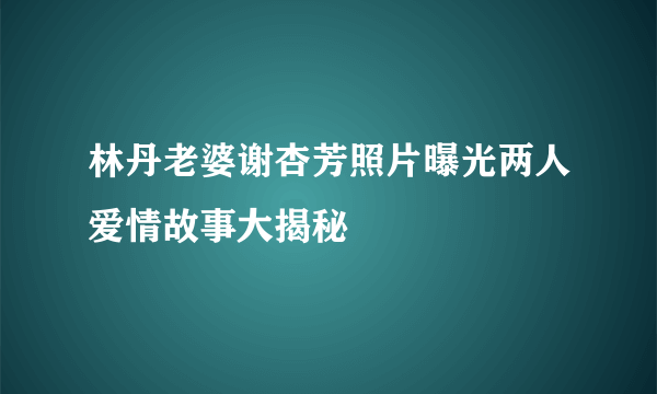 林丹老婆谢杏芳照片曝光两人爱情故事大揭秘