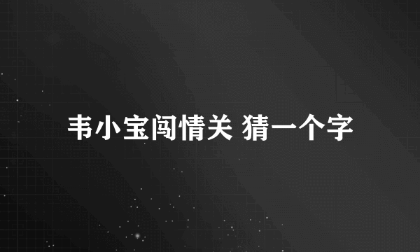 韦小宝闯情关 猜一个字