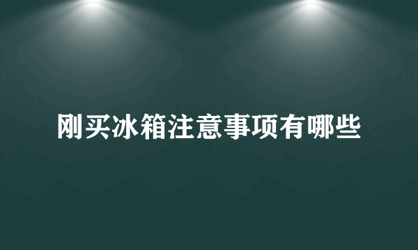 刚买冰箱注意事项有哪些