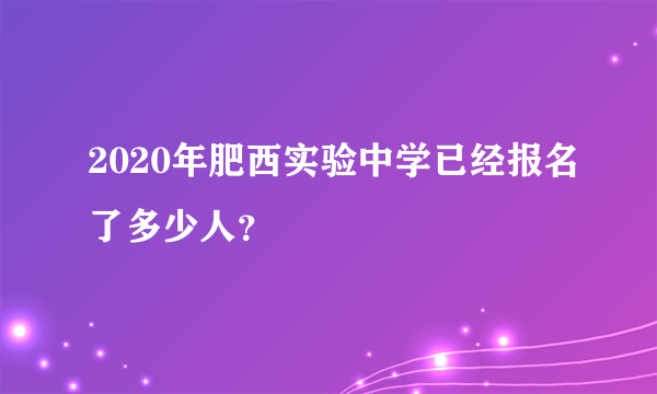 2020年肥西实验中学已经报名了多少人？