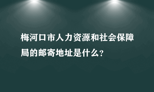 梅河口市人力资源和社会保障局的邮寄地址是什么？