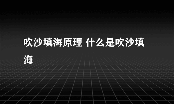 吹沙填海原理 什么是吹沙填海