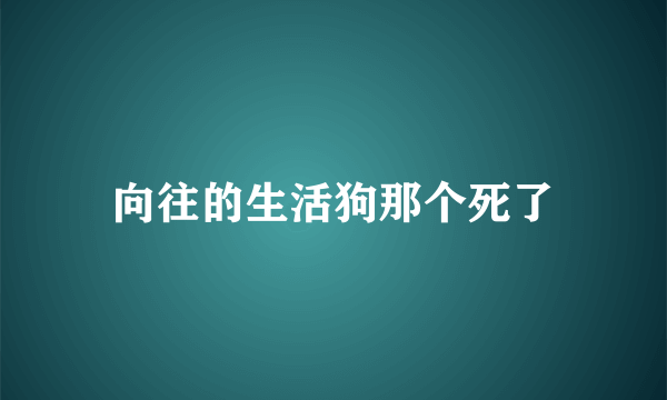 向往的生活狗那个死了