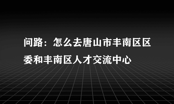 问路：怎么去唐山市丰南区区委和丰南区人才交流中心