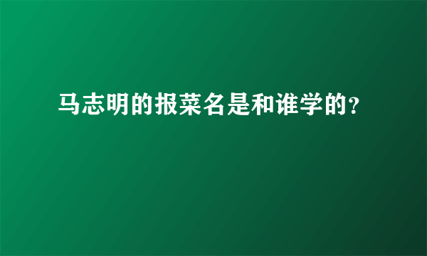 马志明的报菜名是和谁学的？