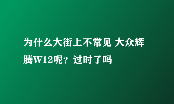 为什么大街上不常见 大众辉腾W12呢？过时了吗